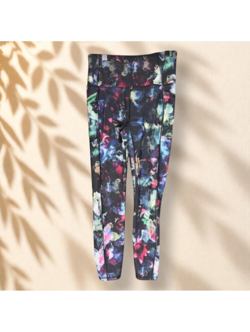 RBX Activewear Leggings Women S Small Black Tie Dye Yoga Pull On Capri Gym
